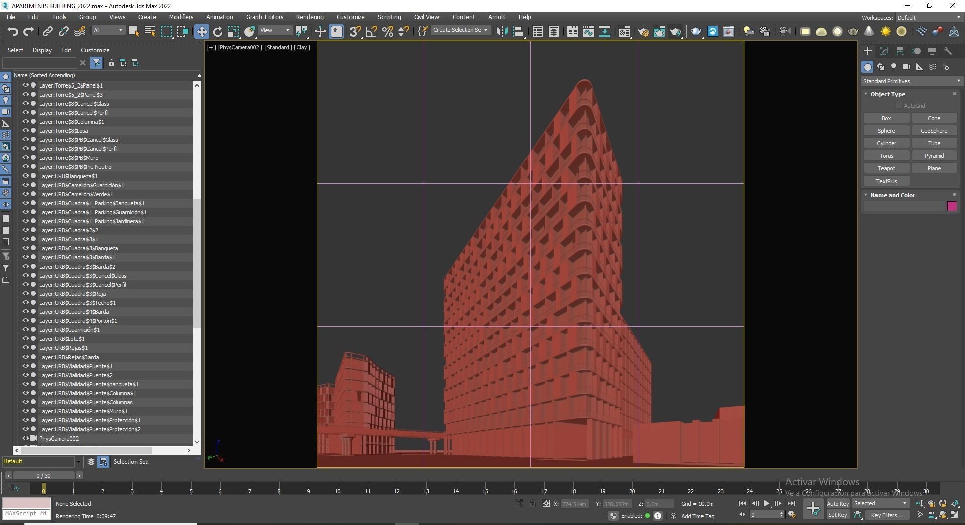 Apartments Building 3D model_8
