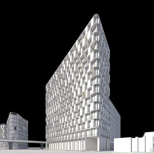 Apartments Building 3D model 5