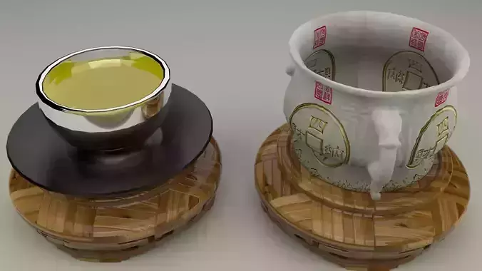 Chinese display stand with cup 