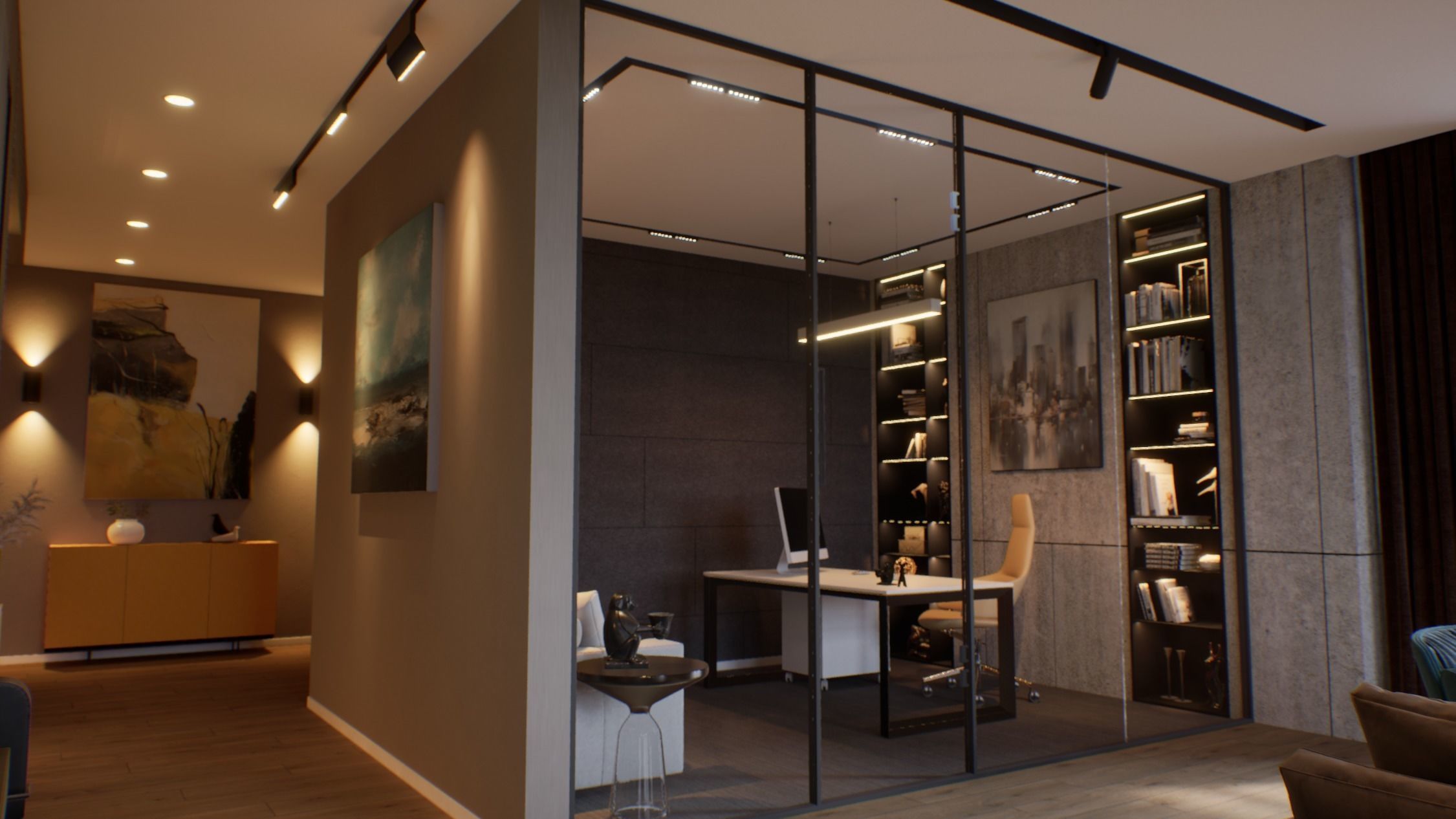 VR ready Living room Unreal engine  Low-poly 3D model_24