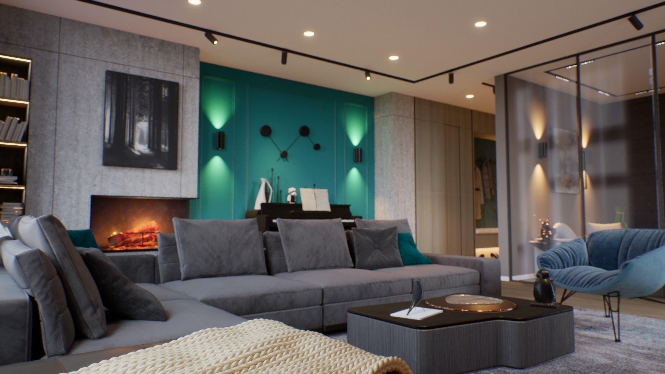 VR ready Living room Unreal engine  Low-poly 3D model_23