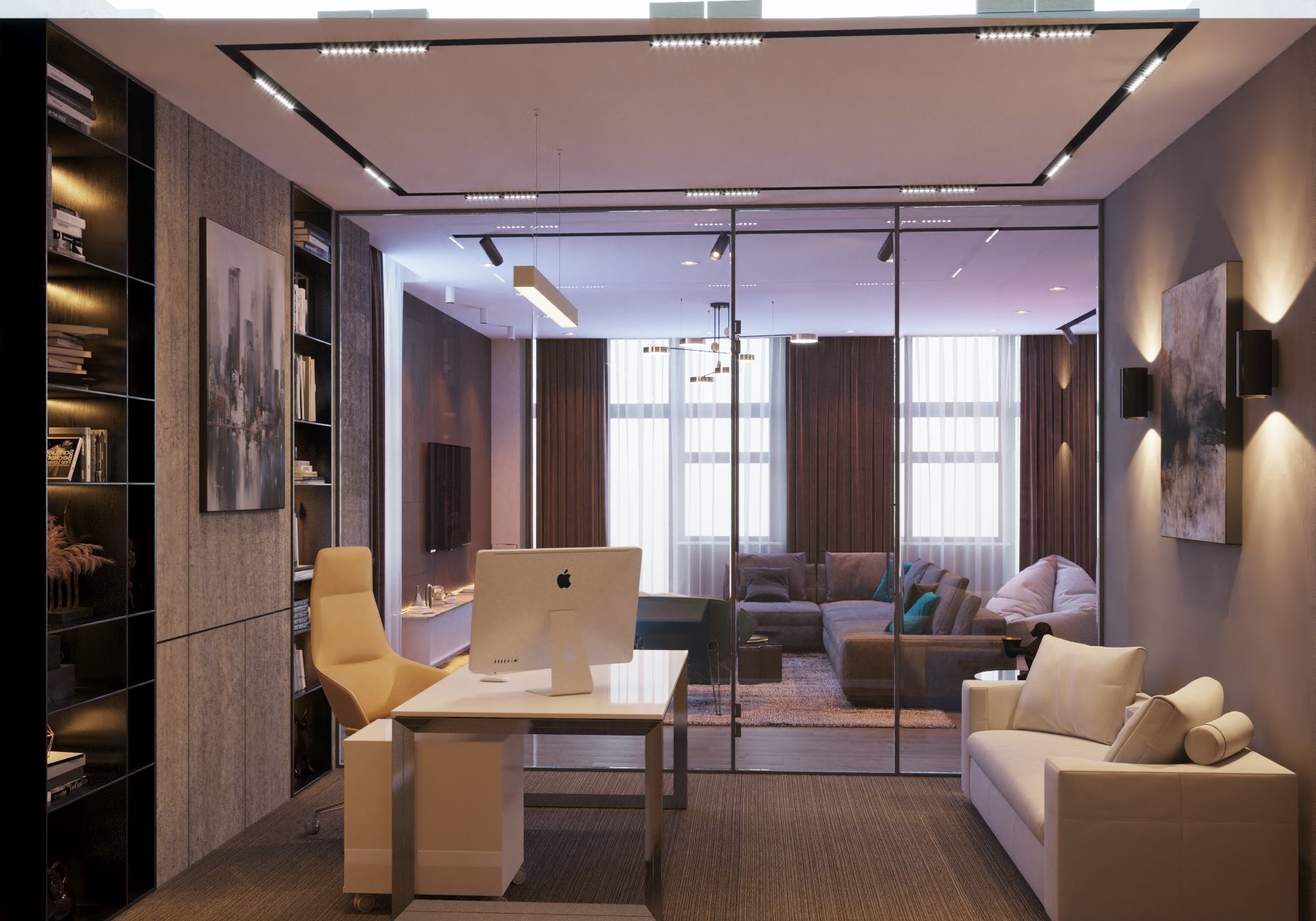 VR ready Living room Unreal engine  Low-poly 3D model_3