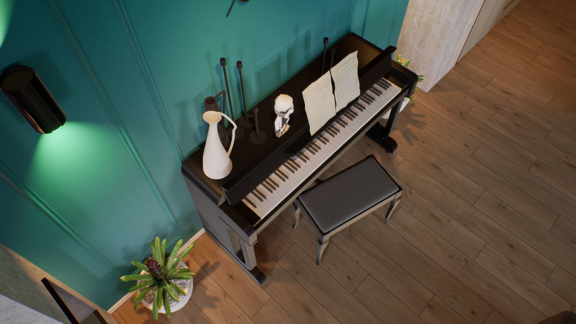 VR ready Living room Unreal engine  Low-poly 3D model_25