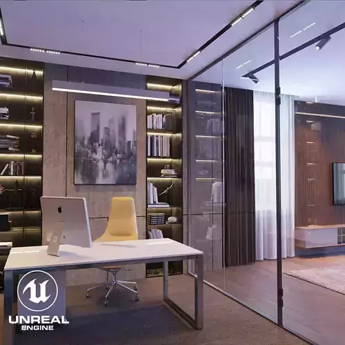 VR ready Living room Unreal engine  Low-poly 3D model