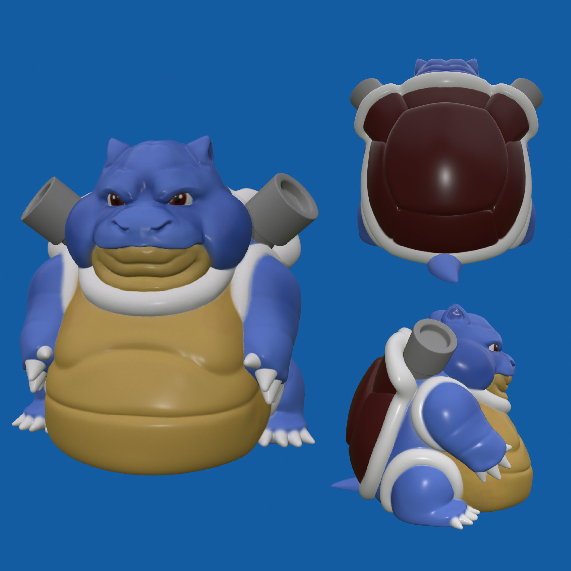 Blastoise - Fat Version  3D print model_1