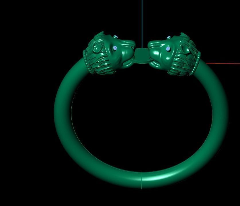 Men Beaded Bracelets with gold Lion beads 3D print model 3D print model_1