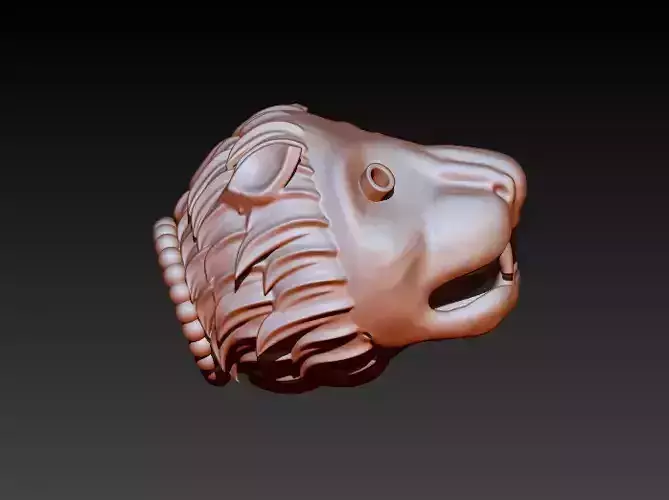 Men Beaded Bracelets with gold Lion beads 3D print model