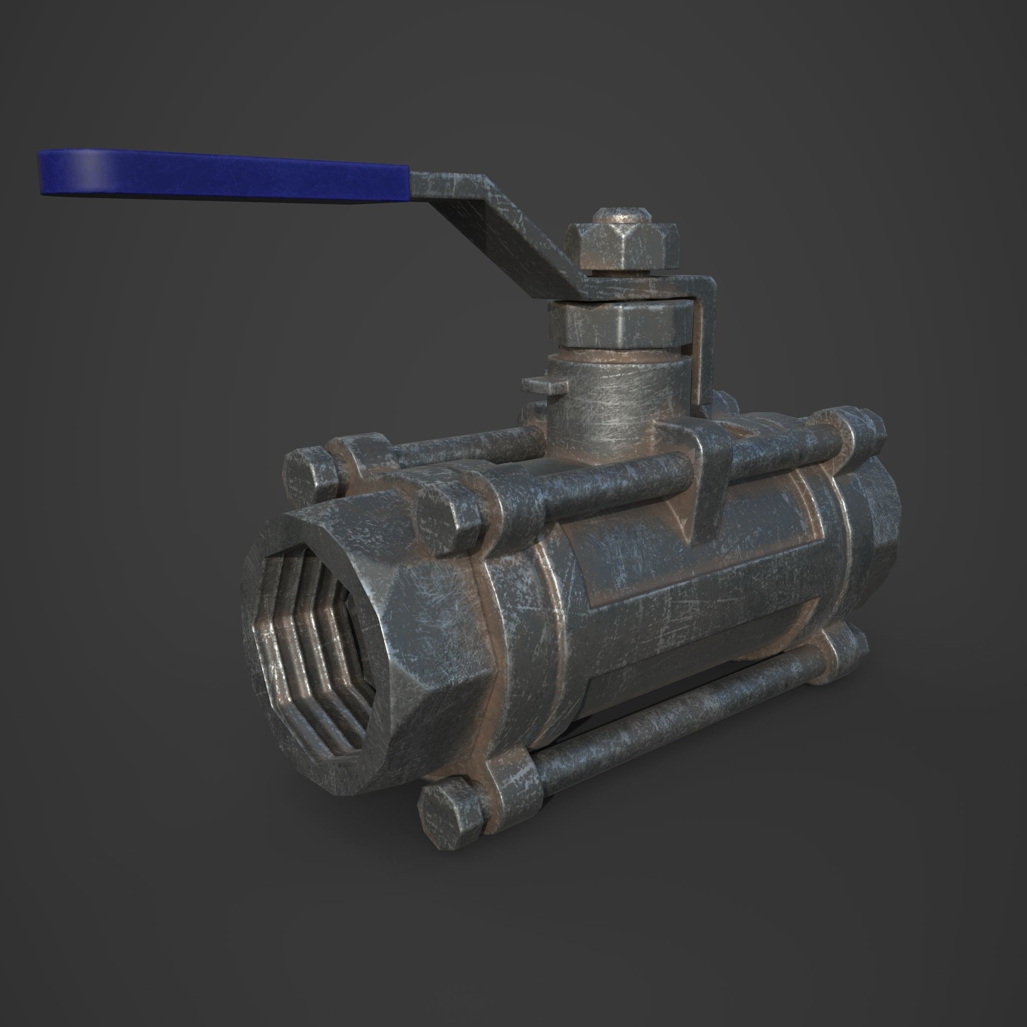 pipe valve Low-poly 3D model_4