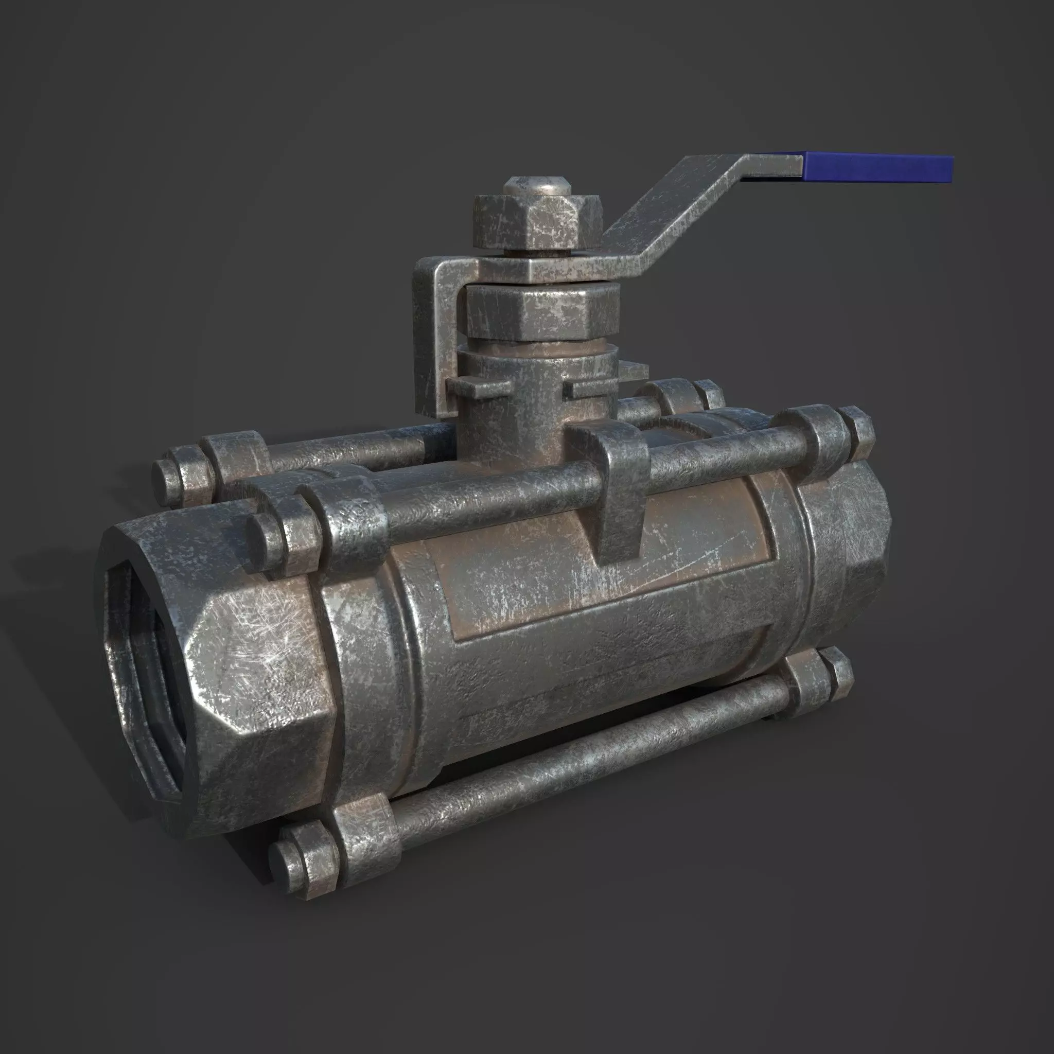 pipe valve Low-poly 3D model_0