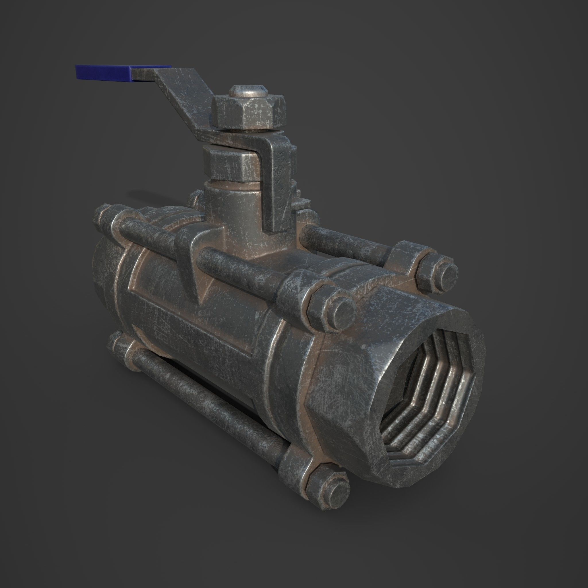 pipe valve Low-poly 3D model_5