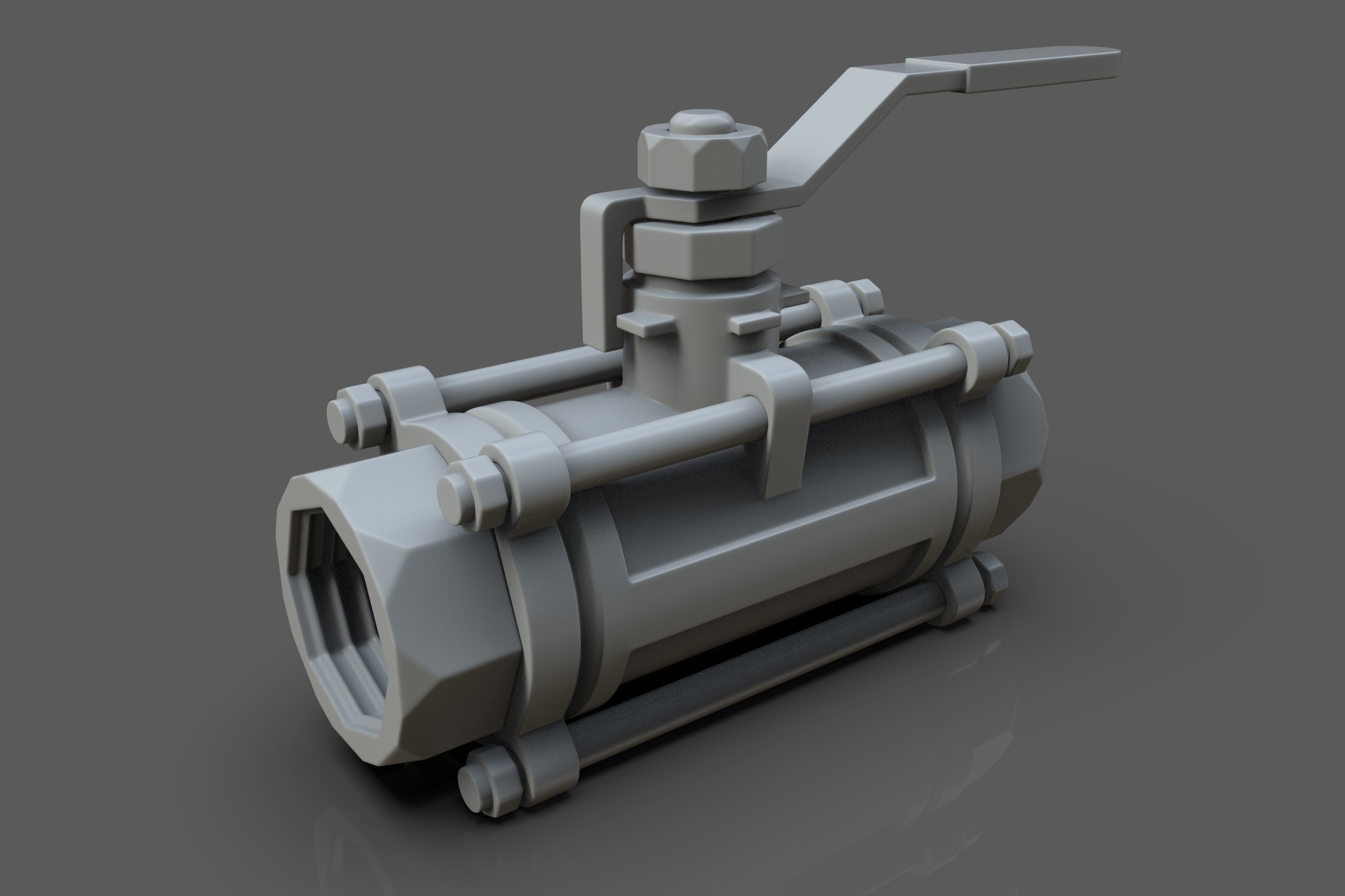 pipe valve Low-poly 3D model_7