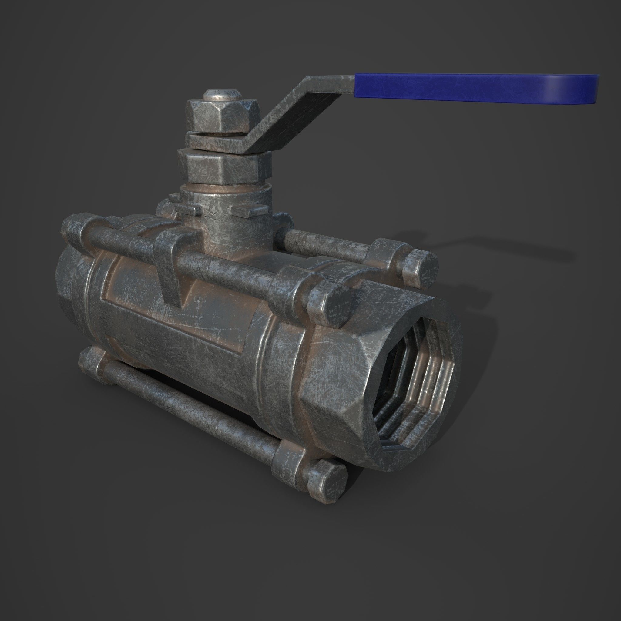 pipe valve Low-poly 3D model_3