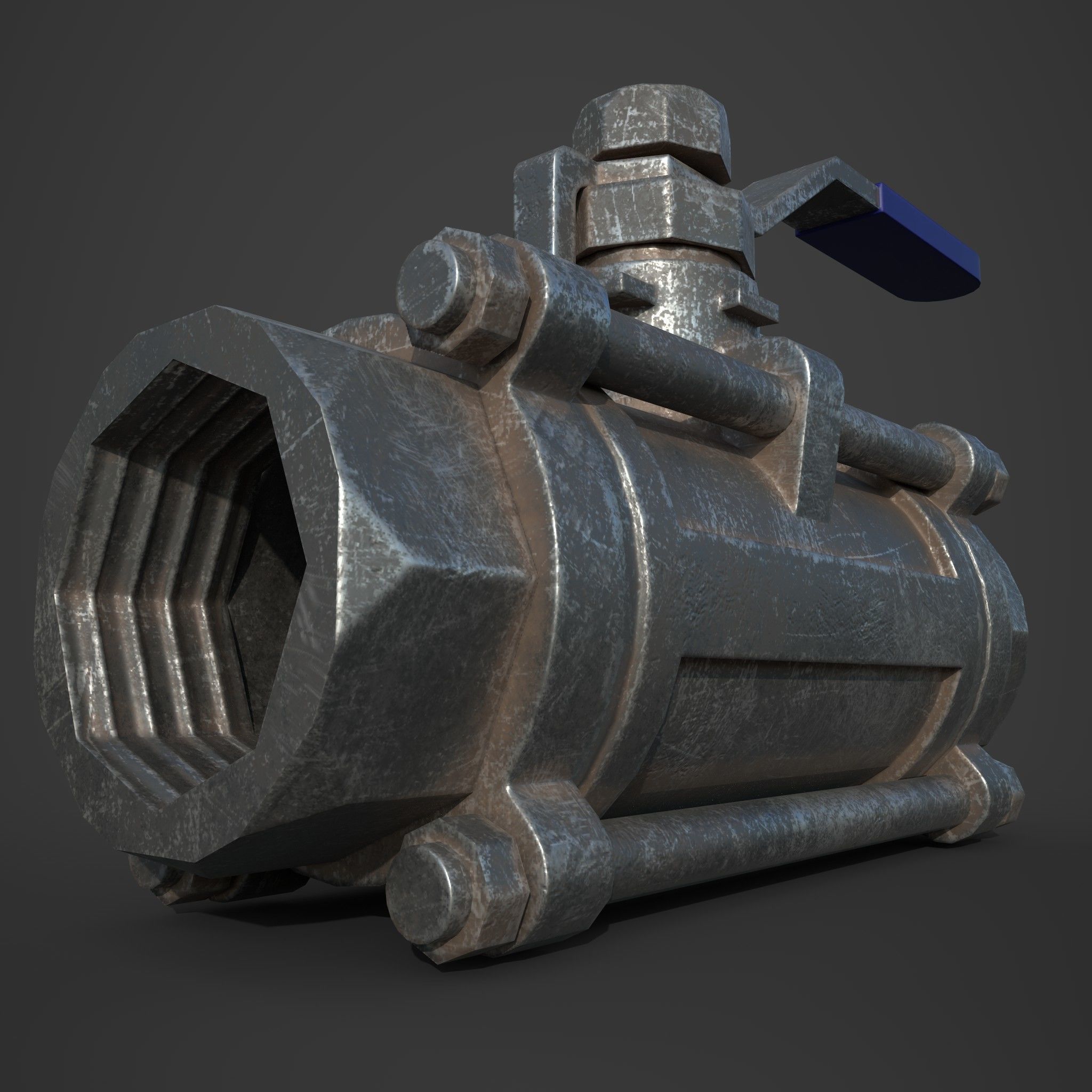 pipe valve Low-poly 3D model_6