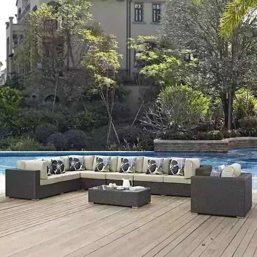 Person Seating Group with Sunbrella Cushions 3D model