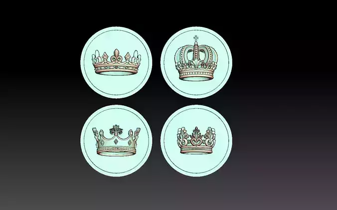 Crowns four circles 3D print model
