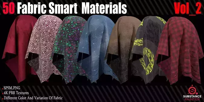 50 Fabric Smart Material  4K PBR Texture Vol 2 