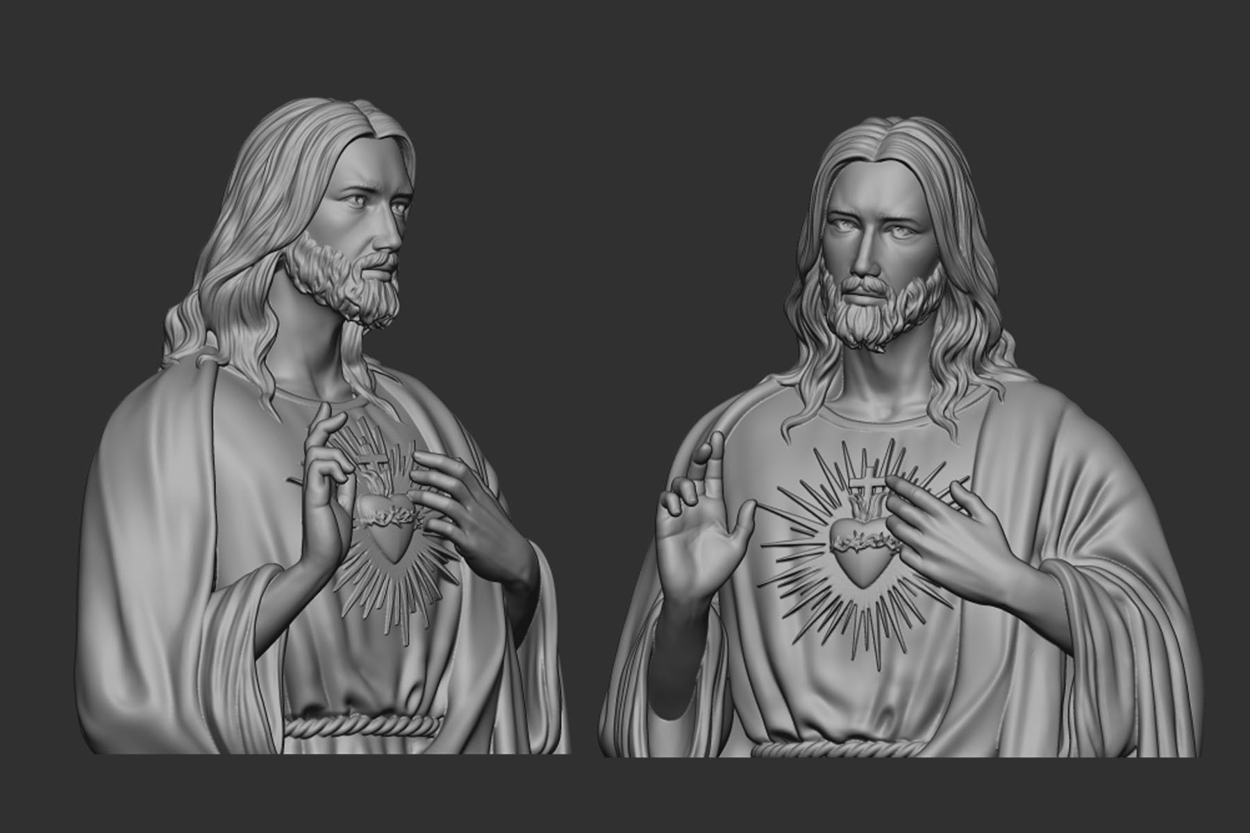 jesus sacred heart 3d print model 3D print model_4
