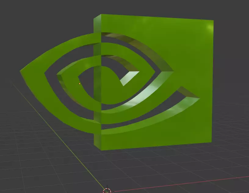 NVIDIA simple logo  Free low-poly 3D model_0