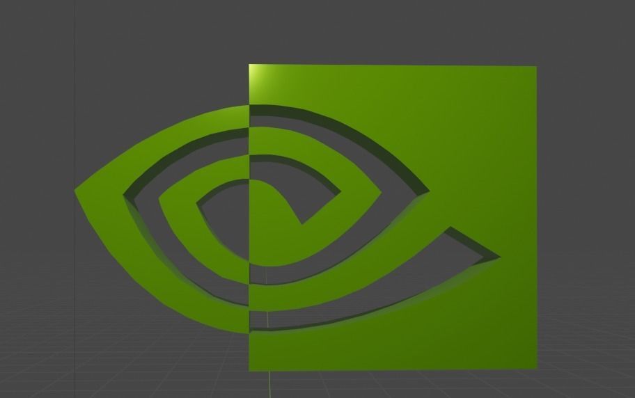 NVIDIA simple logo  Free low-poly 3D model_1