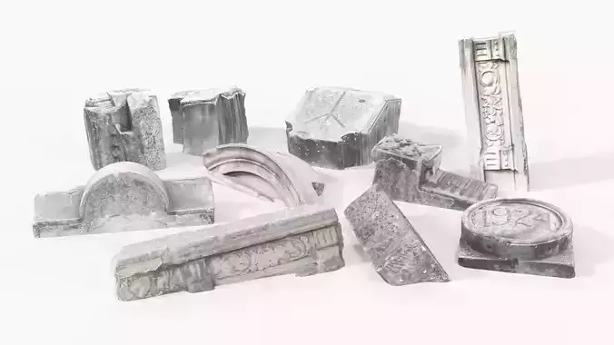 Photoscanned Ruins Set