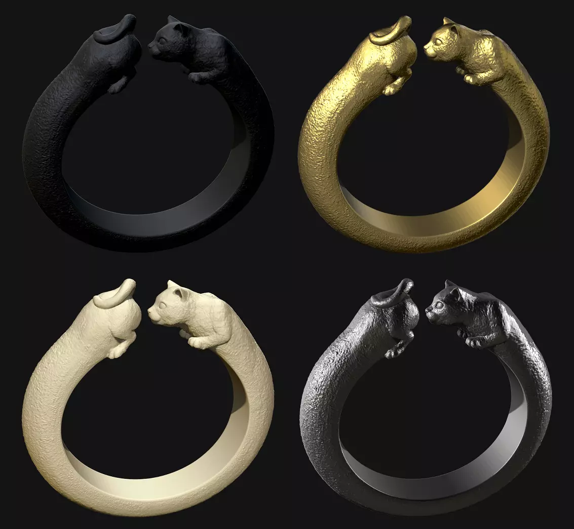 Cat bracelet 3D print model_0