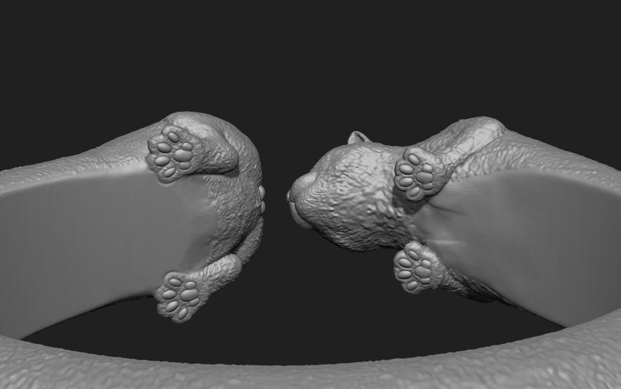 Cat bracelet 3D print model_4