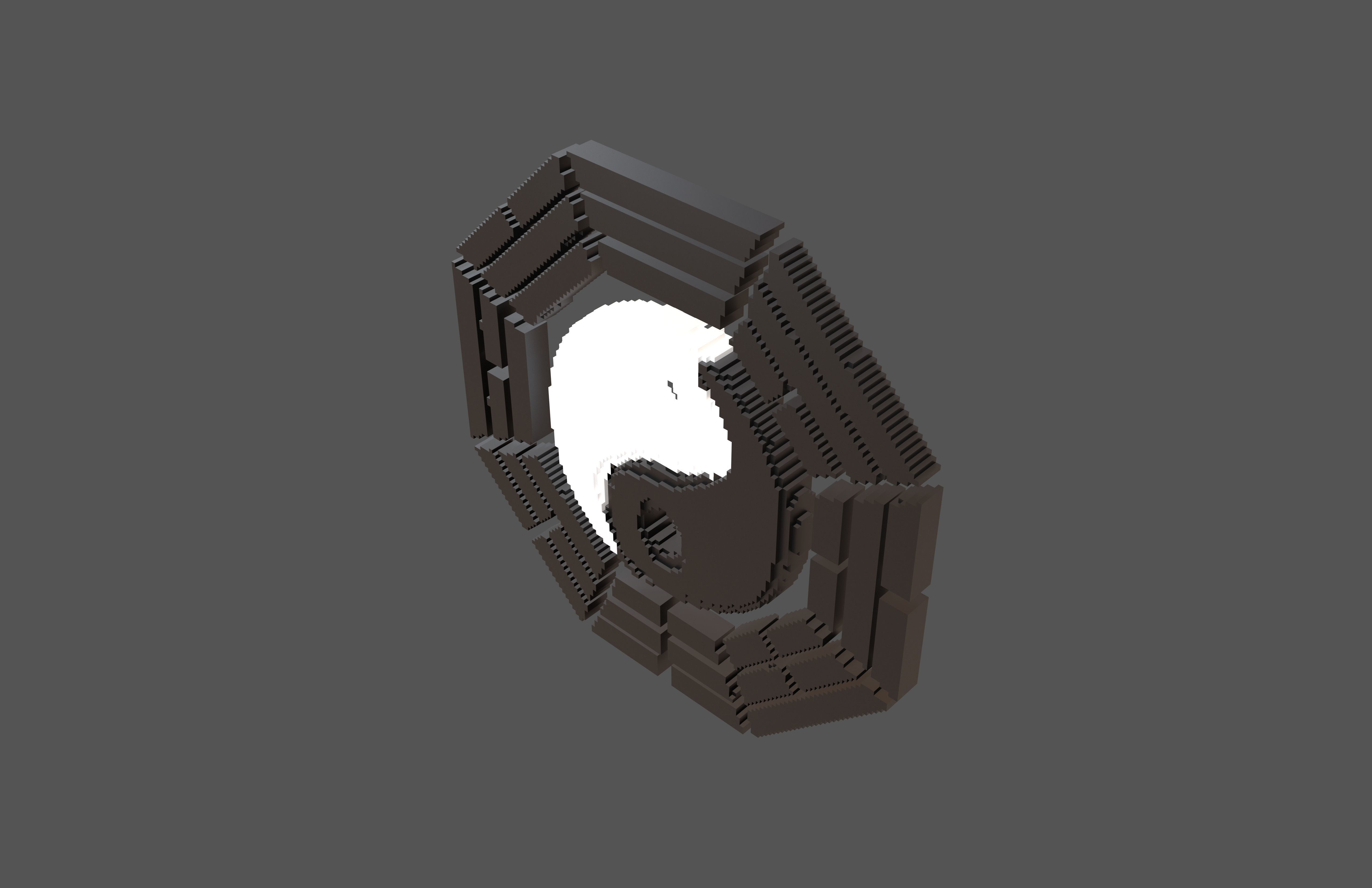 Voxel Taiji Bagua v1 001 Low-poly 3D model_2