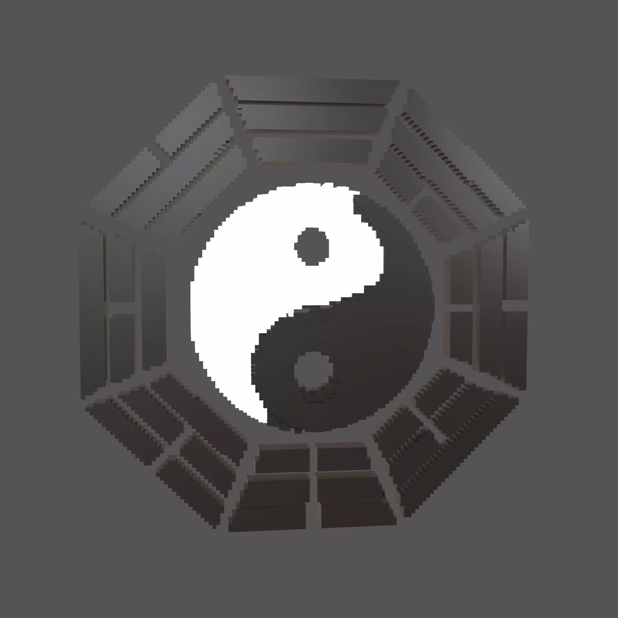Voxel Taiji Bagua v1 001 Low-poly 3D model_0