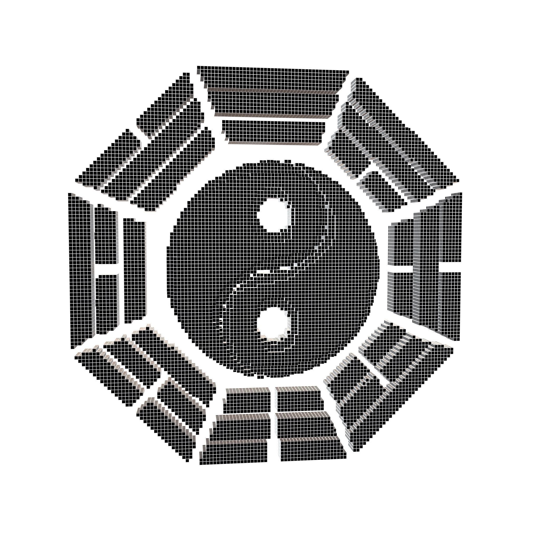 Voxel Taiji Bagua v1 001 Low-poly 3D model_6