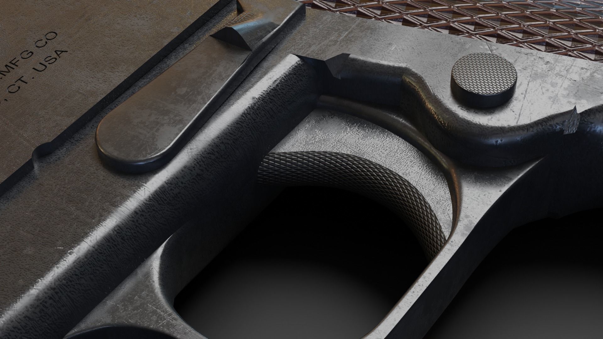 Colt 1911 Ultra realistic Game ready  Rigged Gun 3D model Low-poly 3D model_7