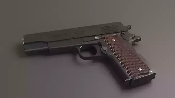 Colt 1911 Ultra realistic Game ready  Rigged Gun 3D model Low-poly 3D model
