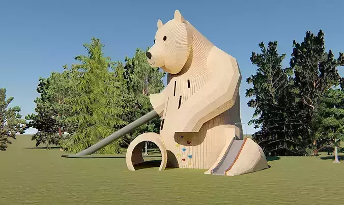 Custom Design Non-standard wooden Bear Theme Playground
