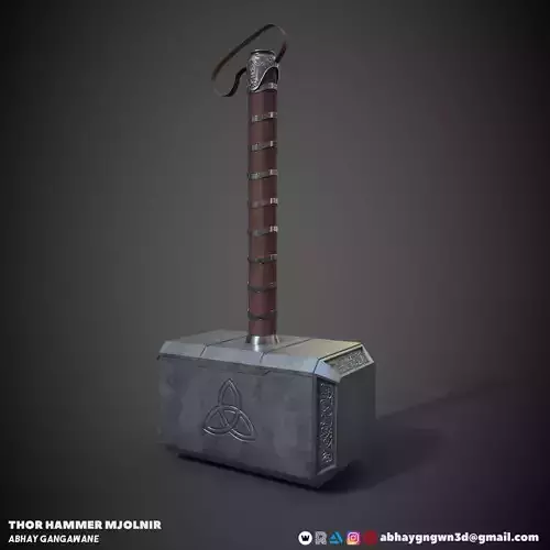 THOR HAMMER MJOLNIR  Low-poly 3D model