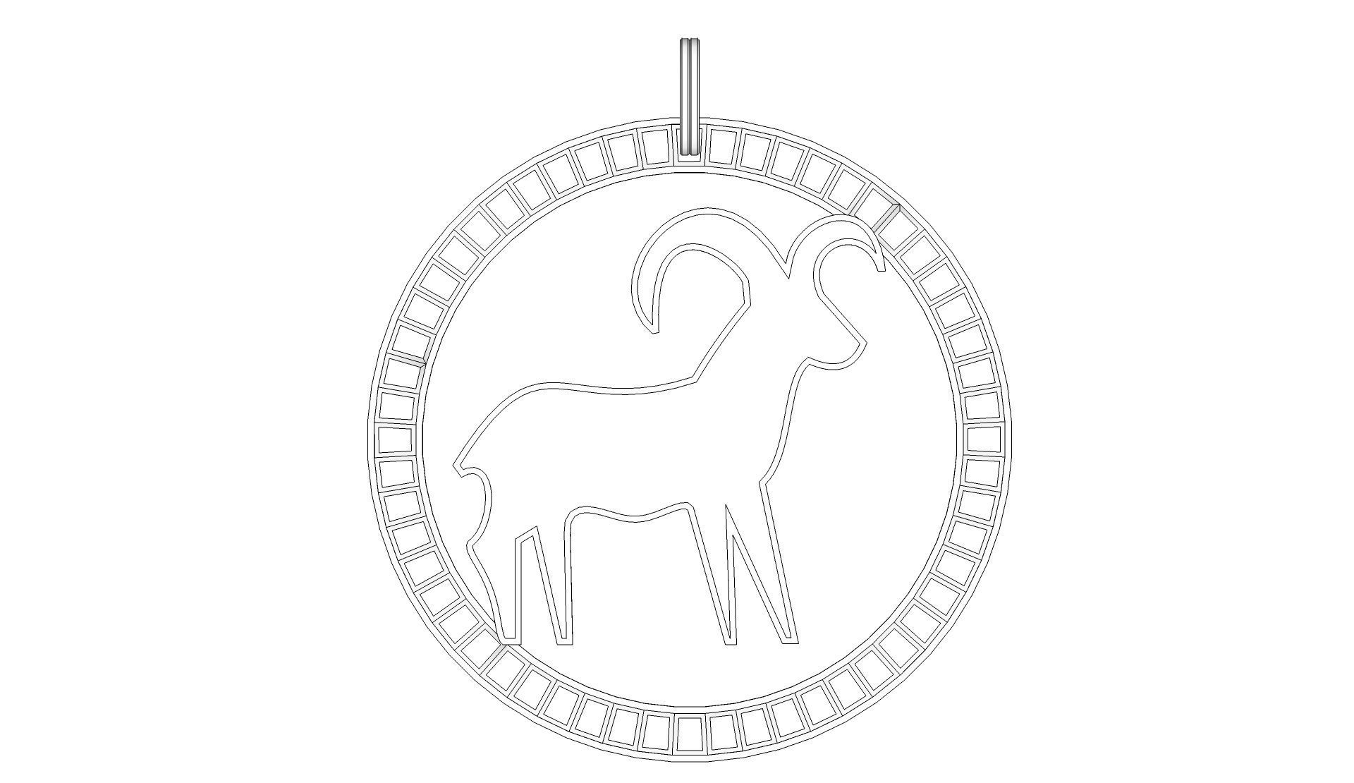 Aries Pendant 3D print model_5