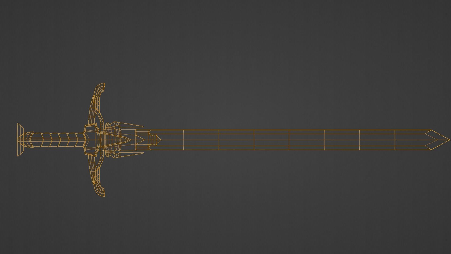 Anime Medieval Fantasy Sword  Low-poly 3D model_3