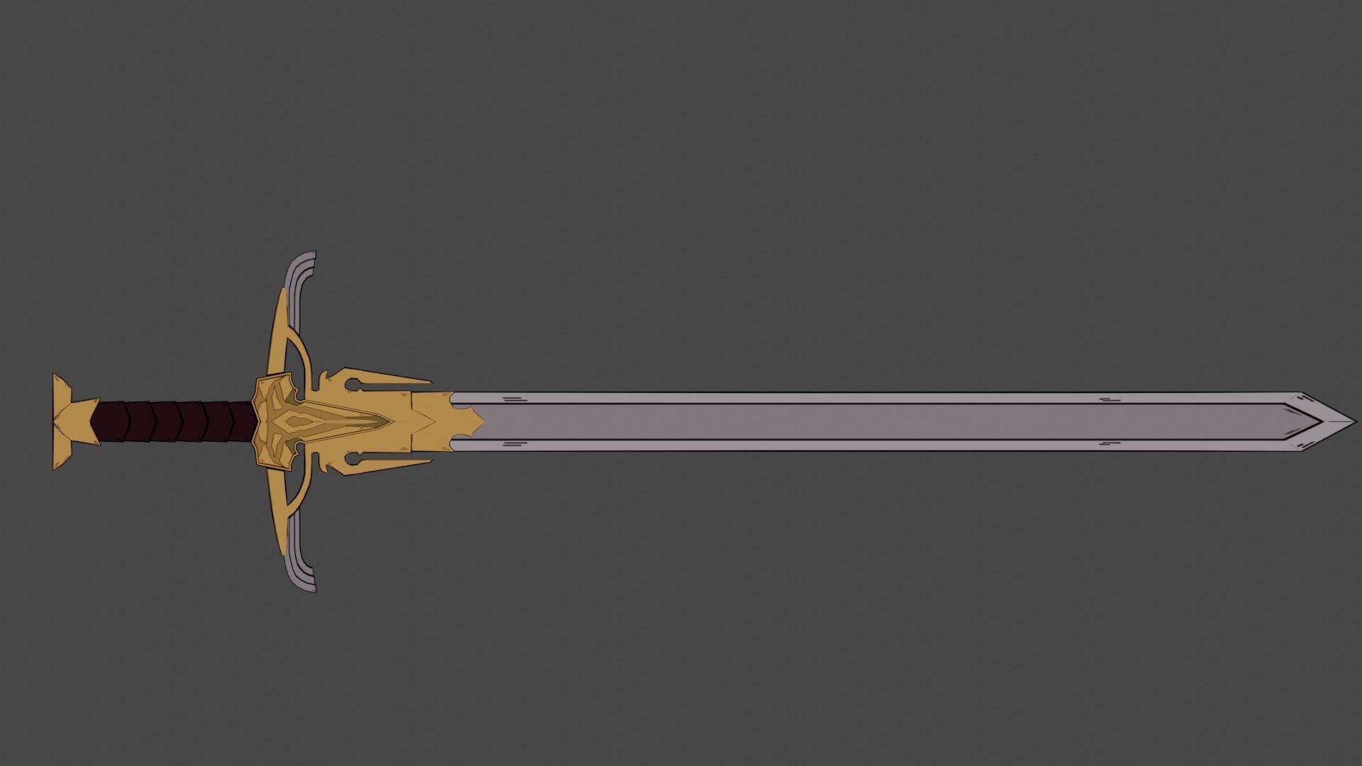 Anime Medieval Fantasy Sword  Low-poly 3D model_2