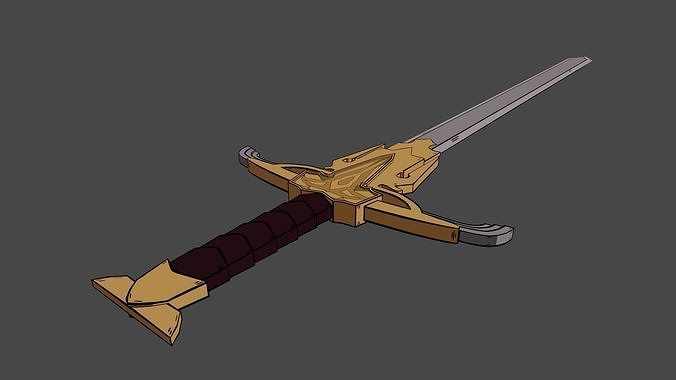 Anime Medieval Fantasy Sword  Low-poly 3D model