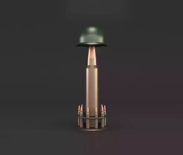 Architectural decor bullet helmet 3D model