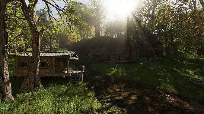 Medieval Pathway Scene 3D model 7