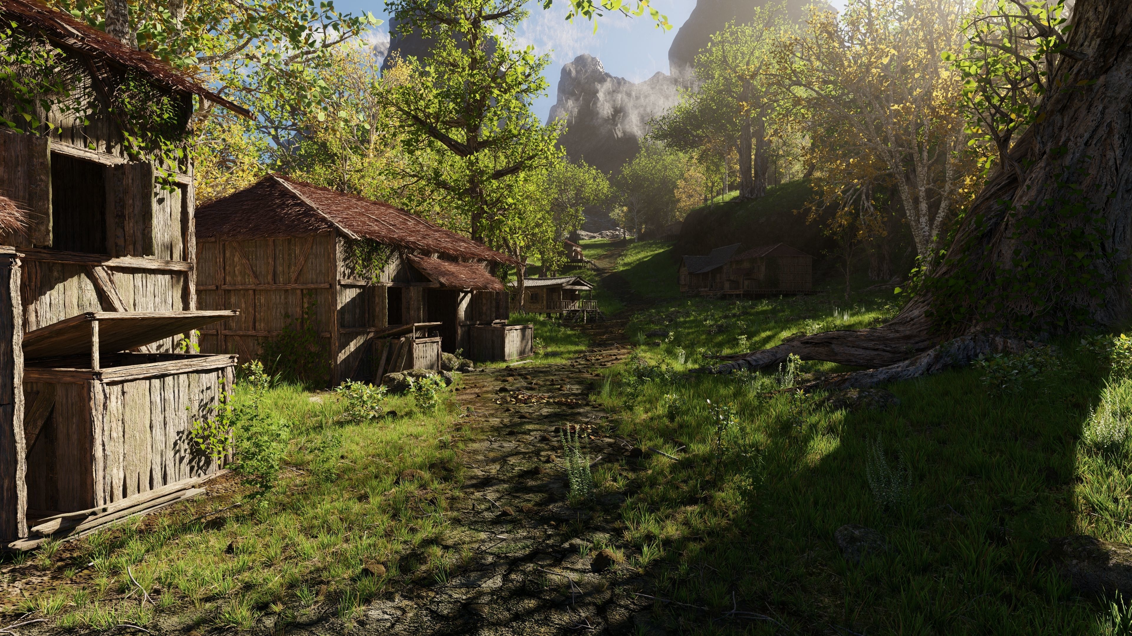 Medieval Pathway Scene 3D model_3