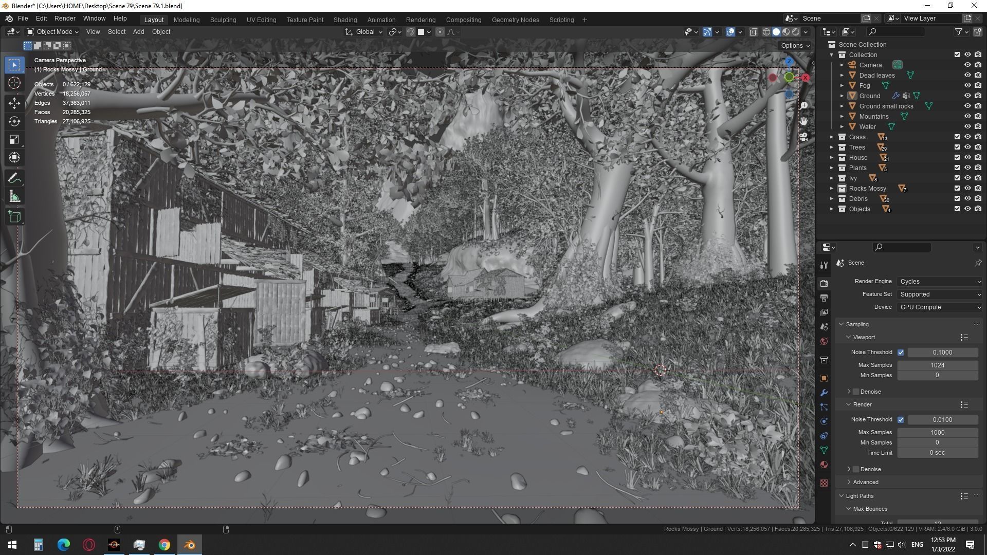 Medieval Pathway Scene 3D model_20