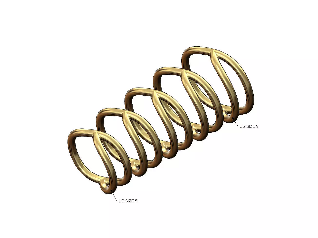 Curved wire band US sizes 5to9 3D print model_0