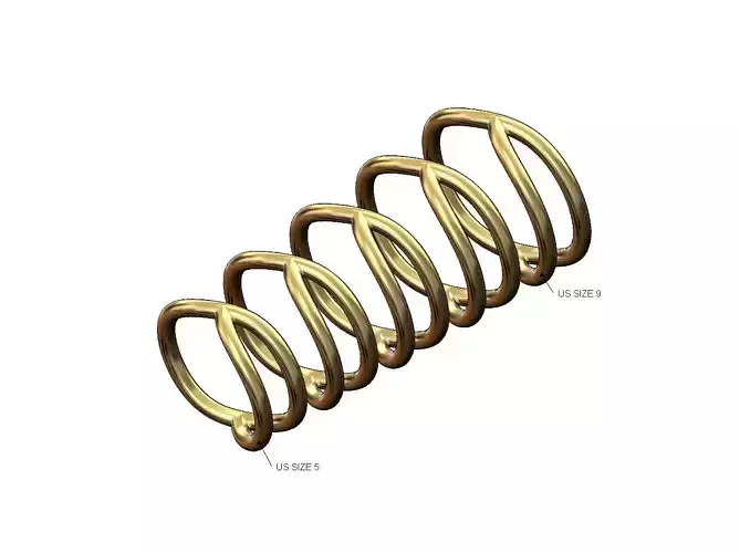 Curved wire band US sizes 5to9