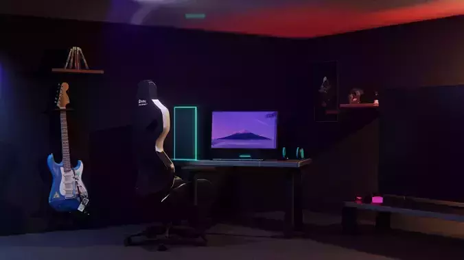 The Battlestation - Gaming room 3D Model