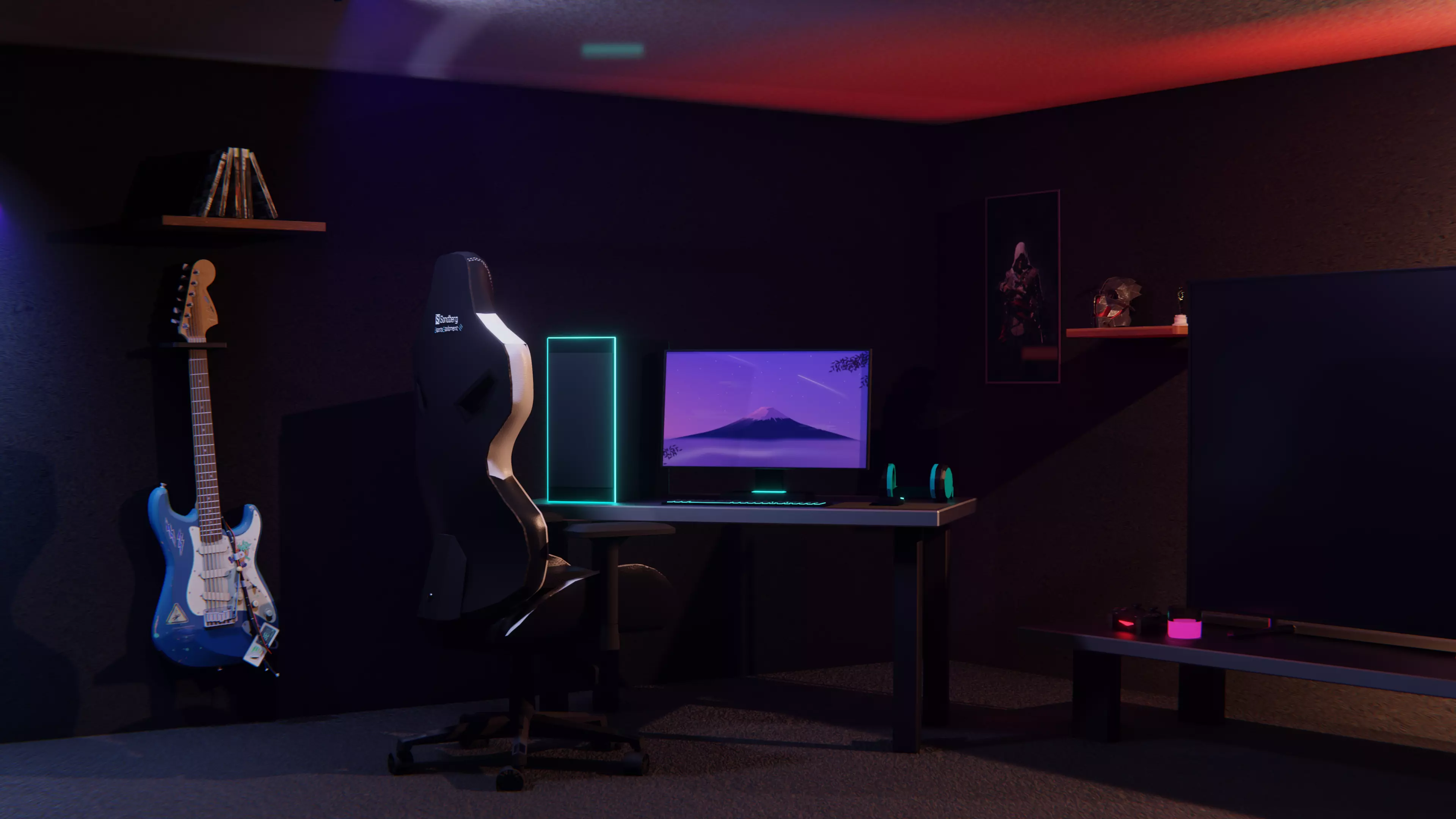 The Battlestation - Gaming room 3D Model Low-poly 3D model_0