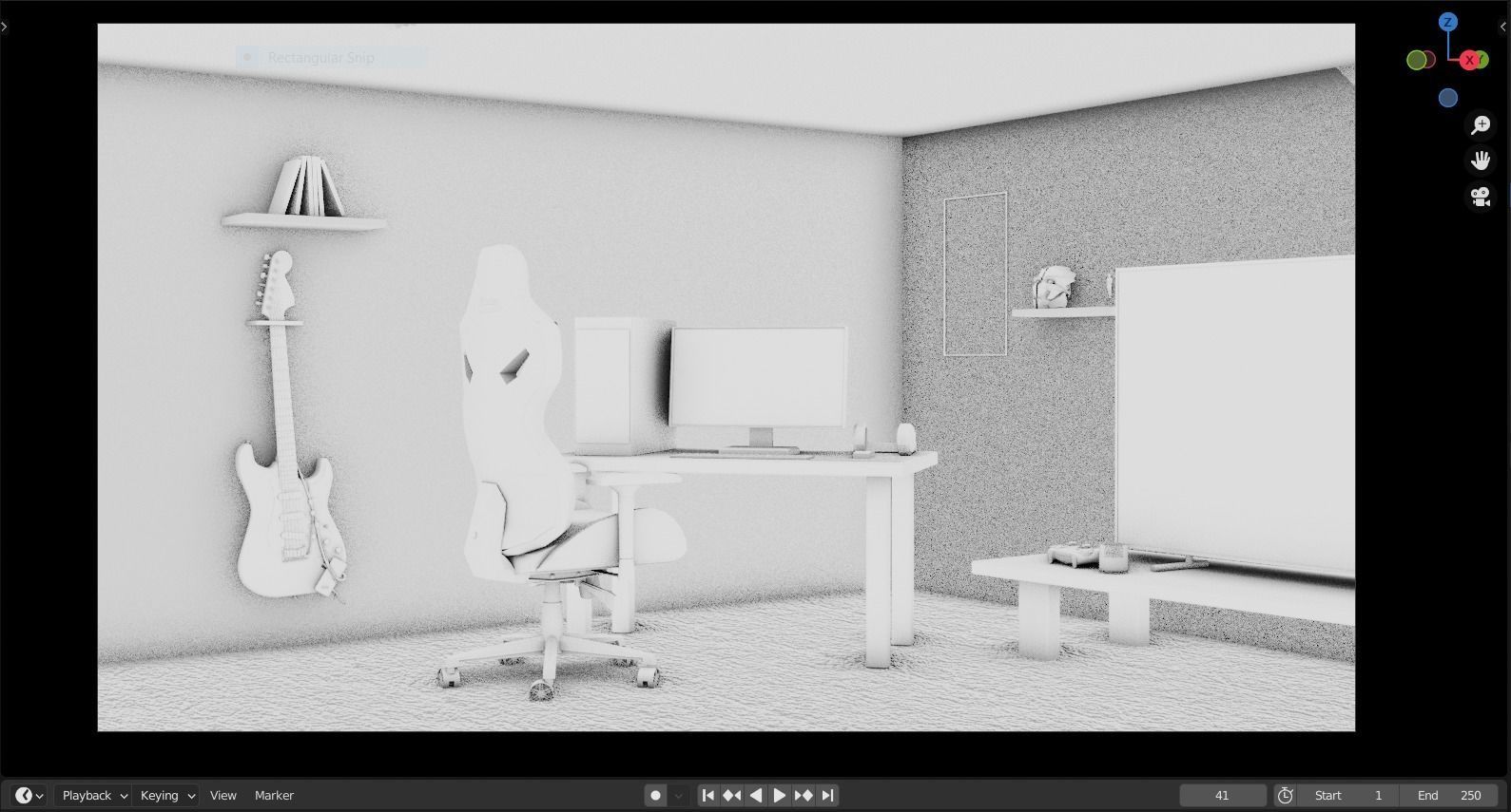 The Battlestation - Gaming room 3D Model Low-poly 3D model_3