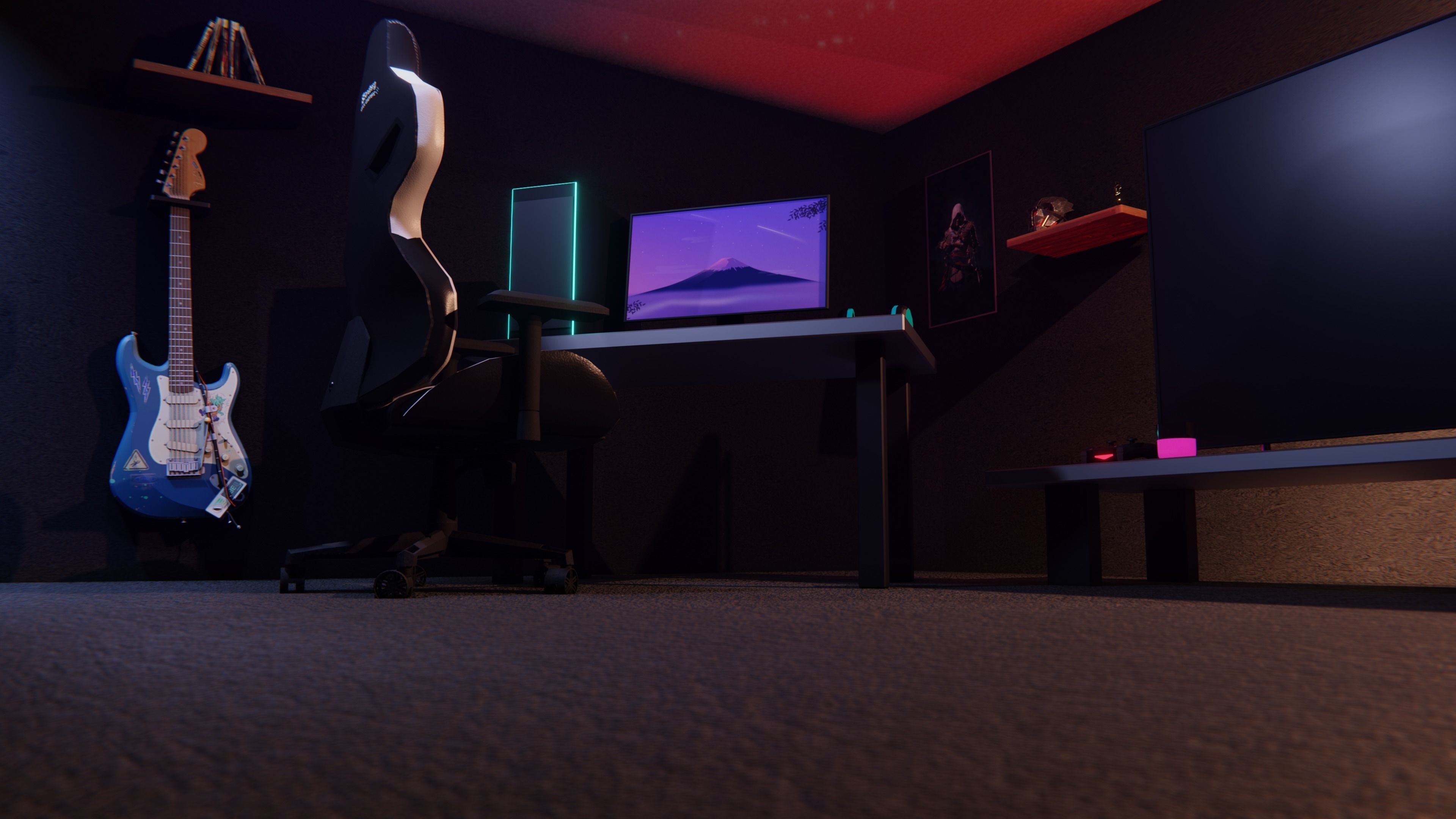 The Battlestation - Gaming room 3D Model Low-poly 3D model_1