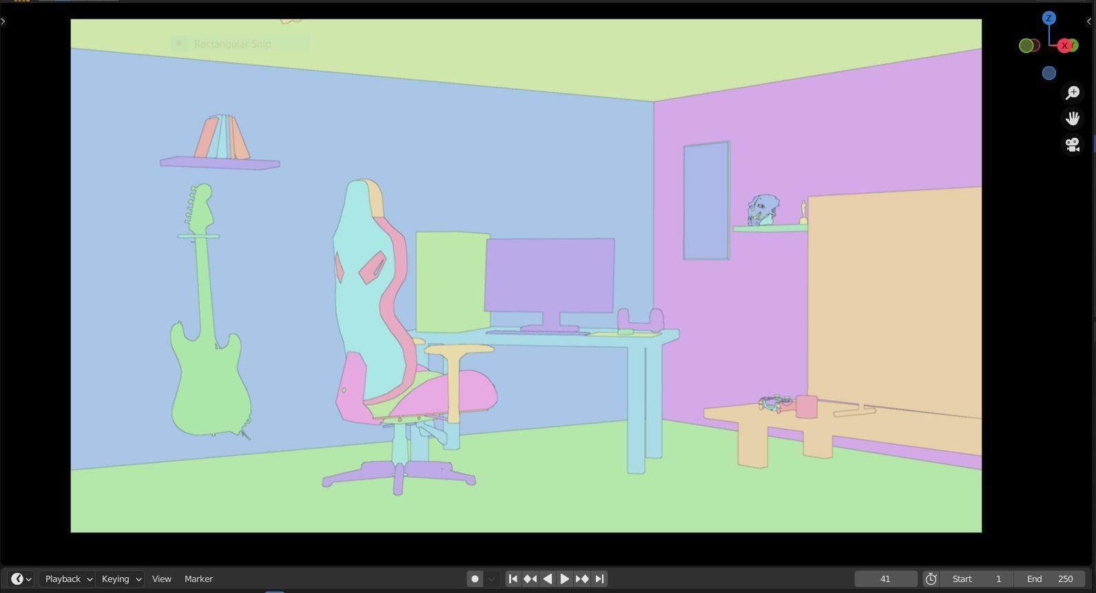 The Battlestation - Gaming room 3D Model Low-poly 3D model_2