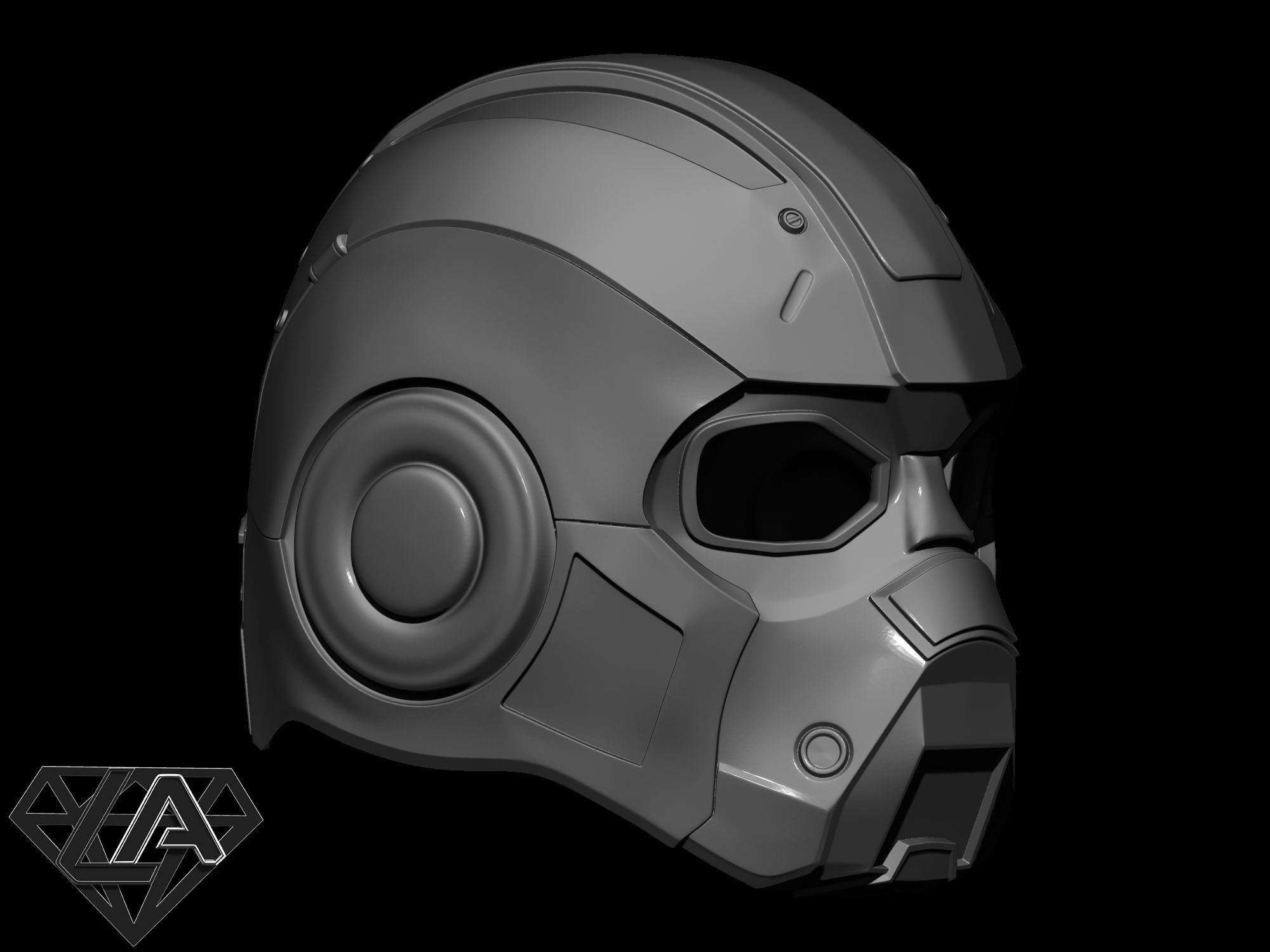 Gears of war helmet 3D print model_9