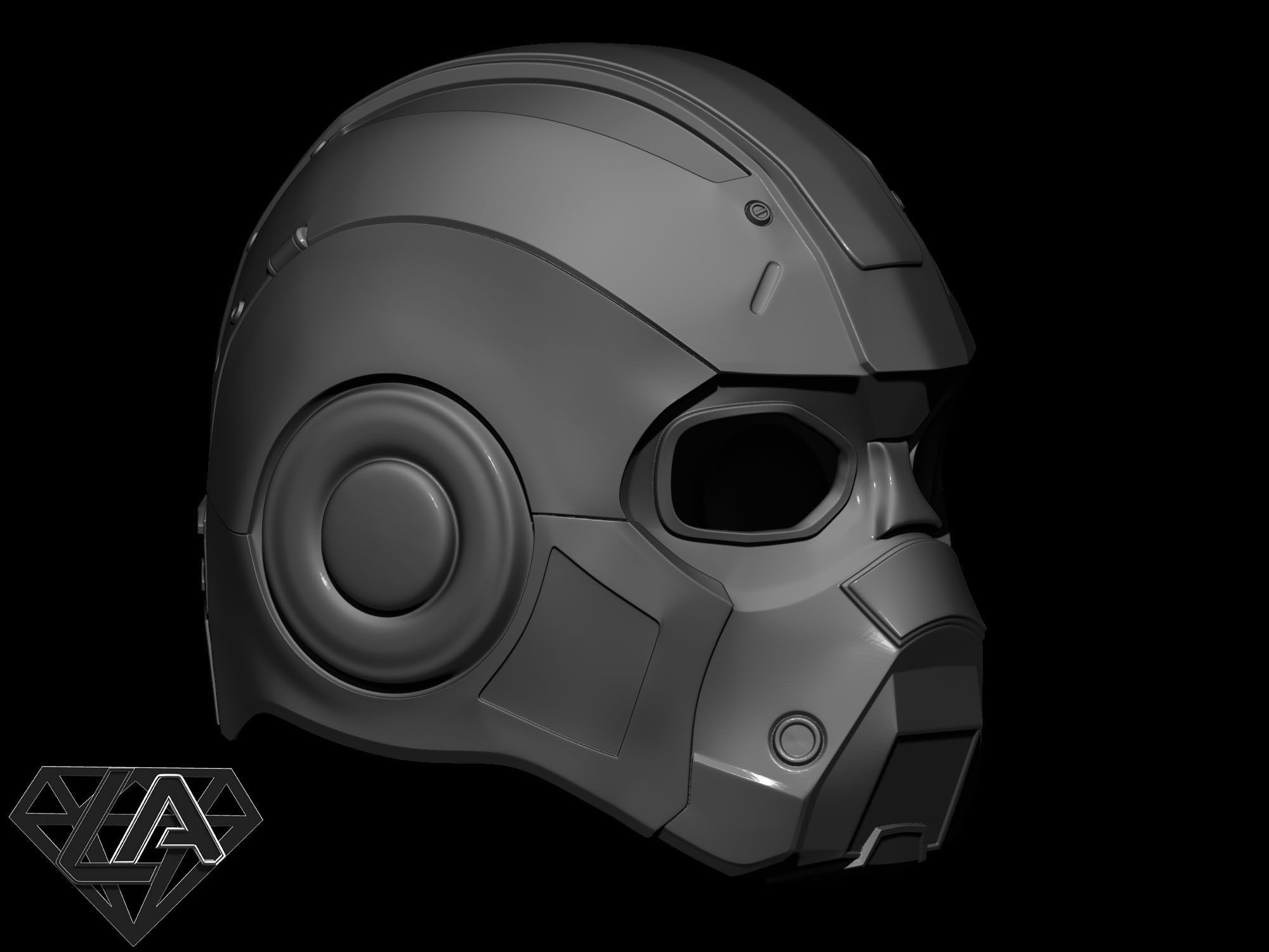 Gears of war helmet 3D print model_2